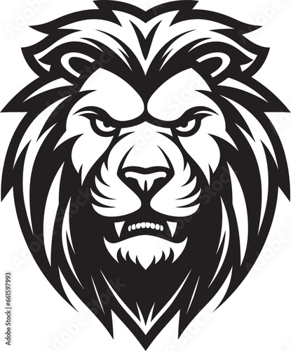 Regal Dominance The Prowling Grace Regal Roar Black Vector Lion Logo The Majestic Emblem of Excellence