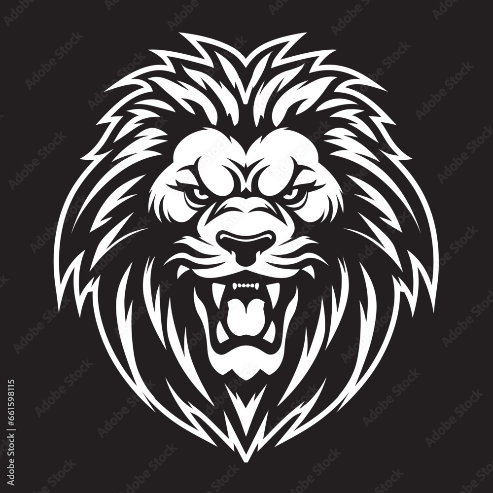 Fototapeta premium Majestic Mark Black Vector Lion Icon The Symbol of Authority The Lions Grace Black Lion Emblem The Graceful Authority