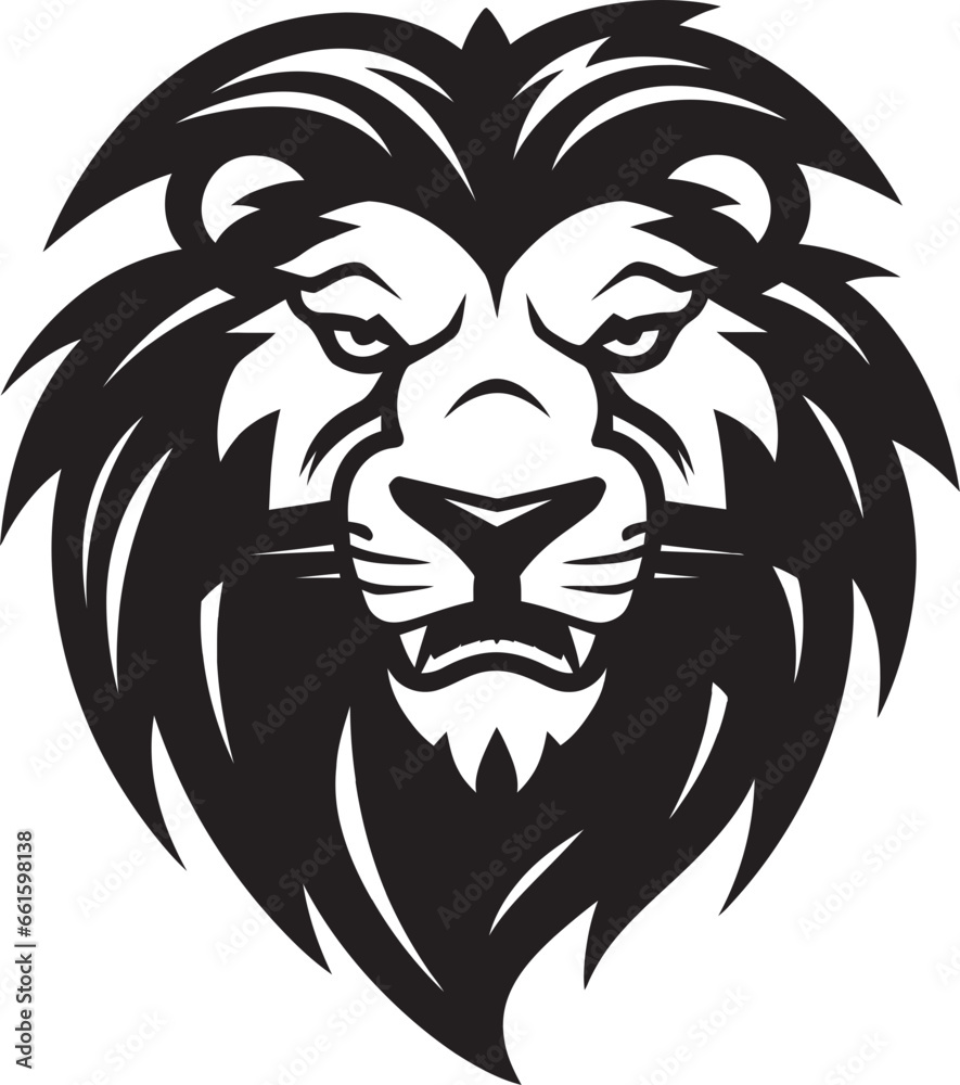The Lions Grace Black Lion Emblem   The Graceful Authority Roaring Excellence Black Lion Icon Design   The Excellence of Roar