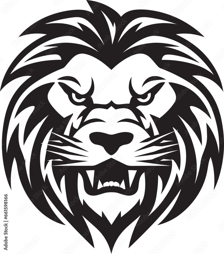 Hunting Mastery Black Vector Lion Emblem Regal Roar Black Lion Vector Logo