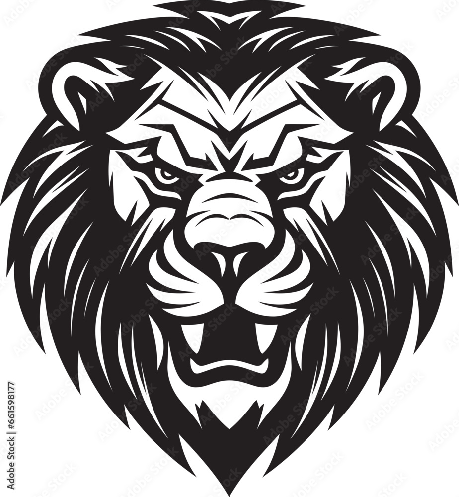 Wild Monarch Black Lion Symbol in Vector Vector Pride Black Lion Logo