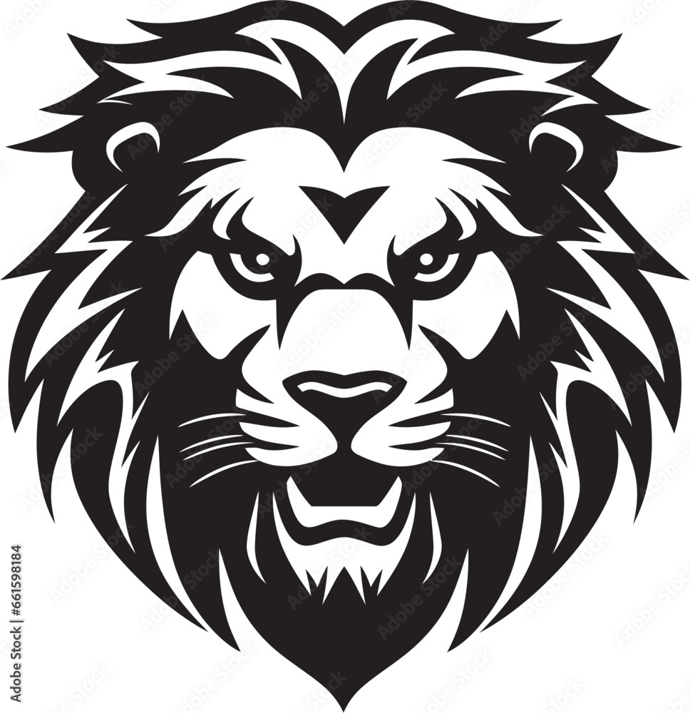 Lions Power in Black Vector Design Royal Presence Black Lion Logo Icon
