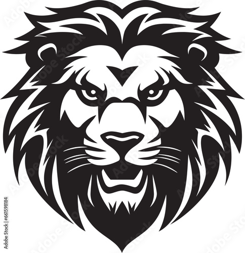 Lions Power in Black Vector Design Royal Presence Black Lion Logo Icon © BABBAN