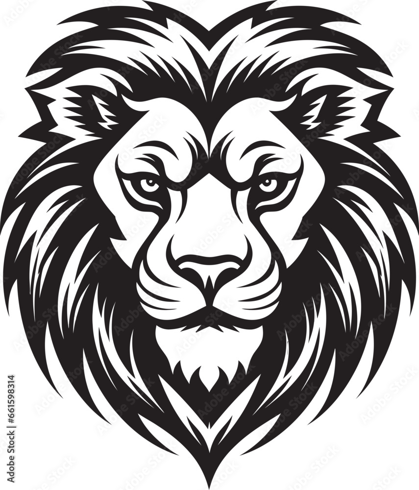 Shadowed Roar Lion Emblem in Vector Dark Majesty Unleashed Vector Lion Logo
