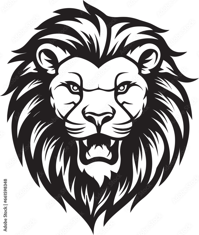 Inky Elegance Vector Lion Logo Icon Silent Dominance Black Lion Design