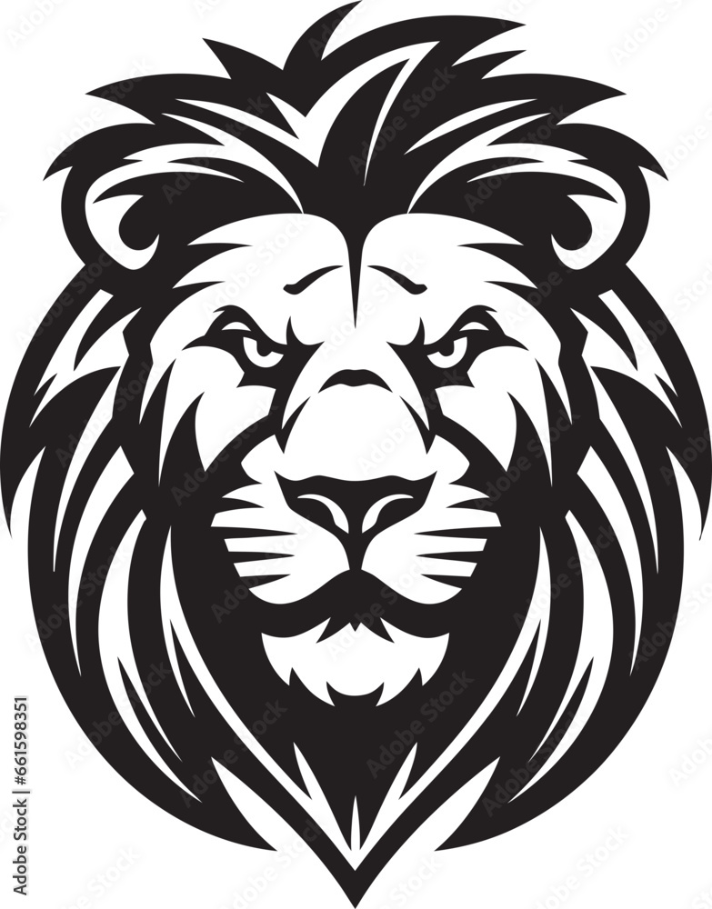 Dark Artistry Lion Logo in Black Vector Mystical Monarch Black Lion Insignia