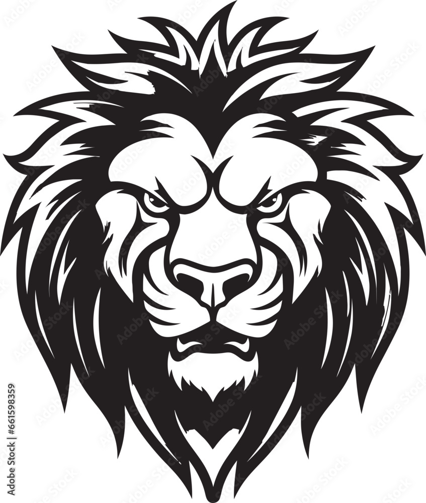 Vector Valor in Black Lion Insignia Sculpted Dominance Black Lion Heraldry