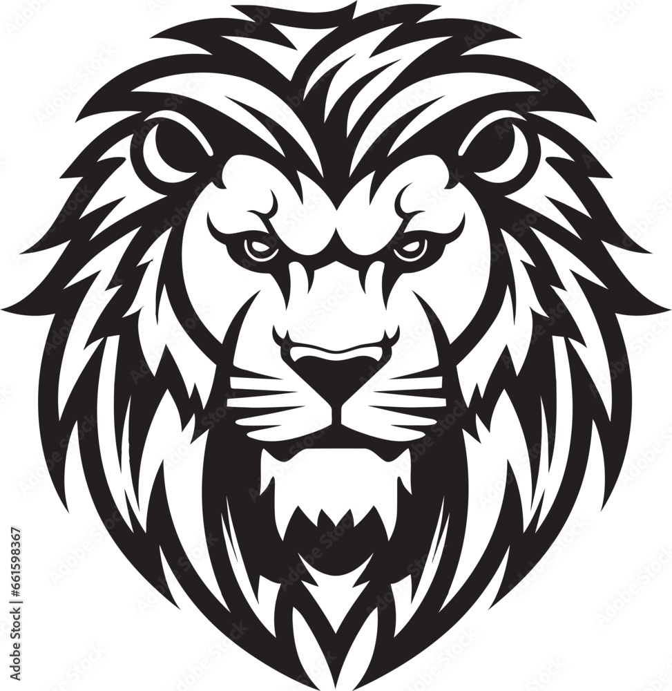 Onyx Reign Lion Vector Logo Icon Regal Roar Black Lion Emblem in Vector