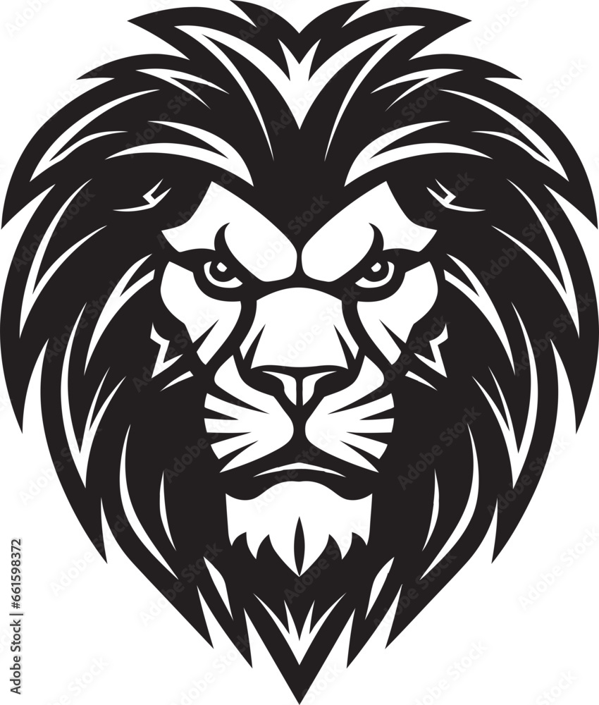 Majestic Obsidian Lion Logo in Vector Vector Valor in Black Lion Insignia