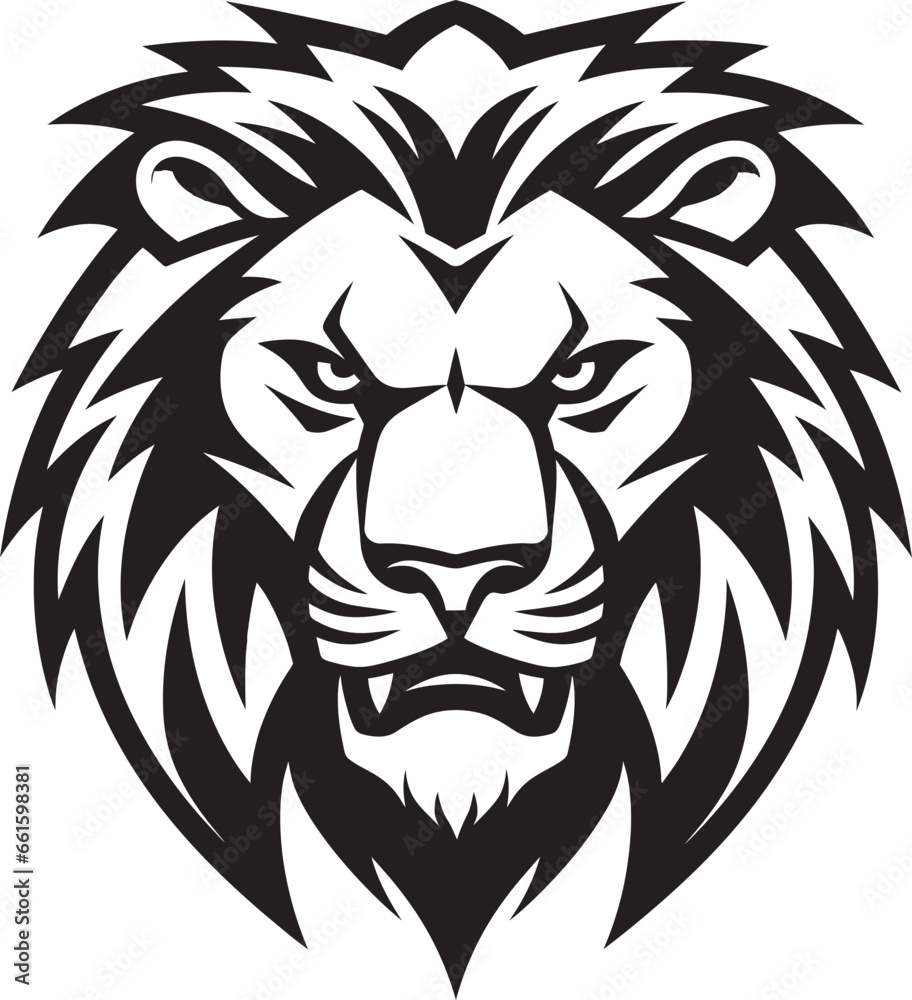 Regal Roar A Majestic Black Lion in Vector Lion Emblem Elegance in Monochrome Vector Design