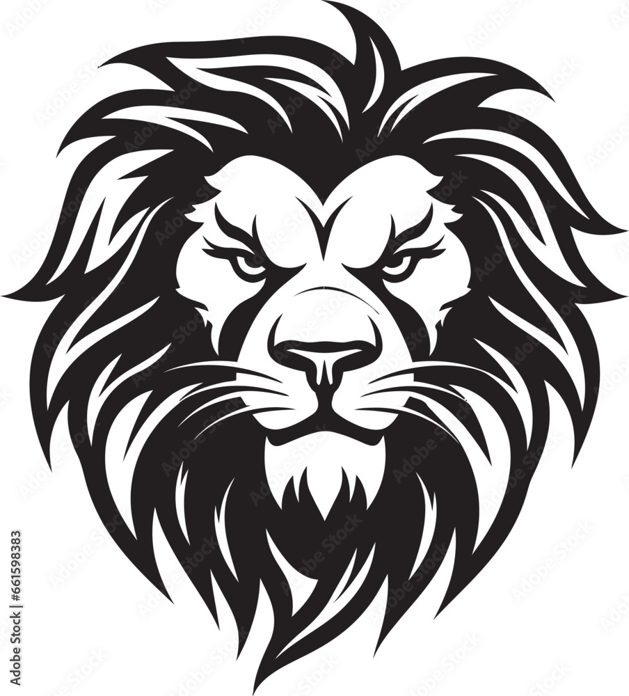 Ink Black Lion A Symbol of Strength and Grace Fierce and Bold Black Lion Vector Logo Icon