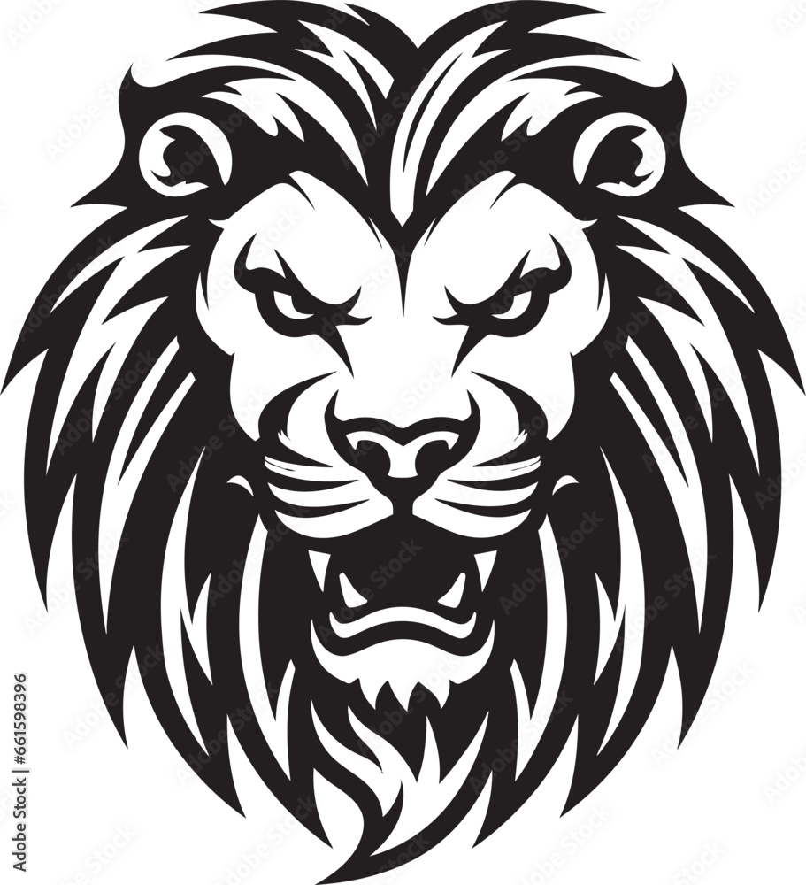 Fototapeta premium Vector Mane The Graceful Black Lion Logo Onyx Majesty A Lion Symbol in Vector