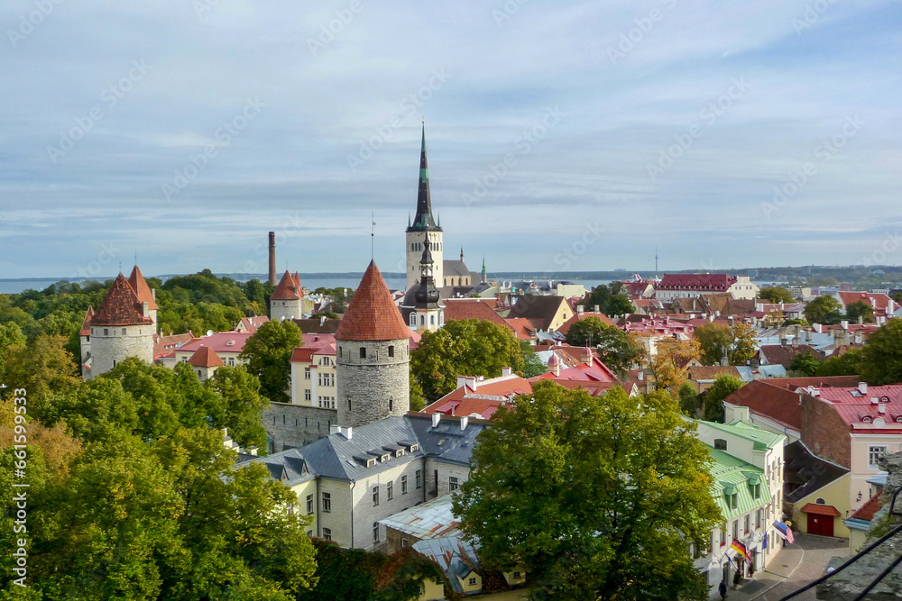 Panoramic view of Tallinn Old Town from Tompea