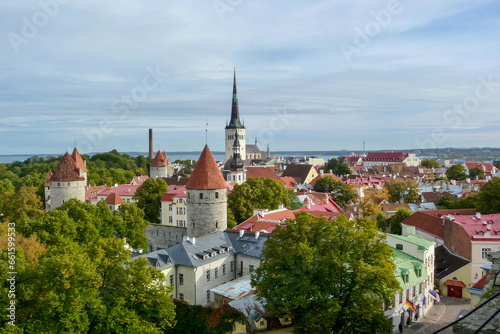 Panoramic view of Tallinn Old Town from Tompea