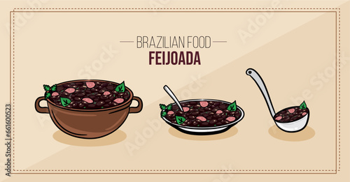 Feijoada Brazilian food - feijao, linguiça, porco