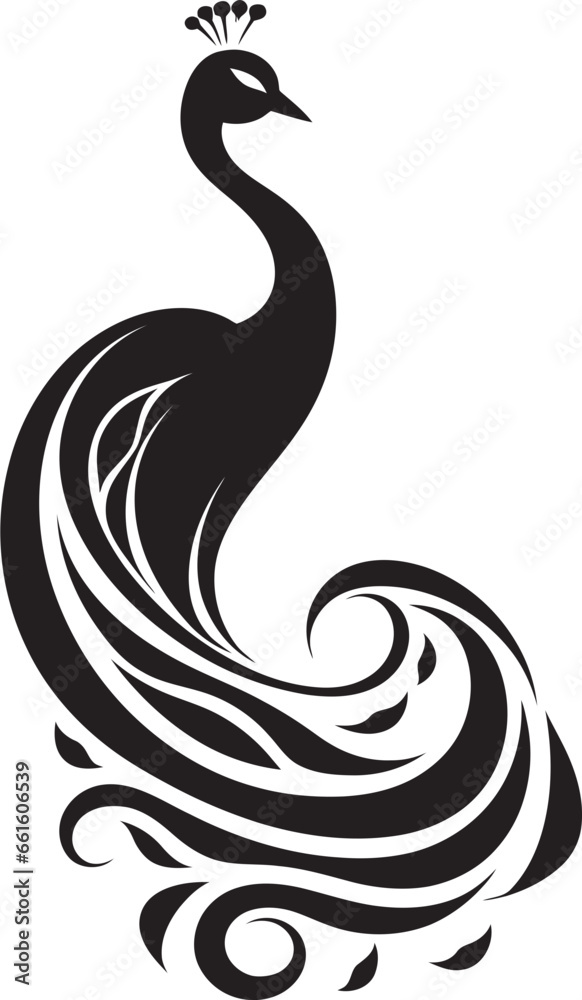 Mystic Reverie Vector Peacock Heraldry Sculpted Intrigue Black Peacock Symbol Profile Mystic Reverie Vector Peacock Heraldry Sculpted Intrigue Black Peacock Symbol Profile