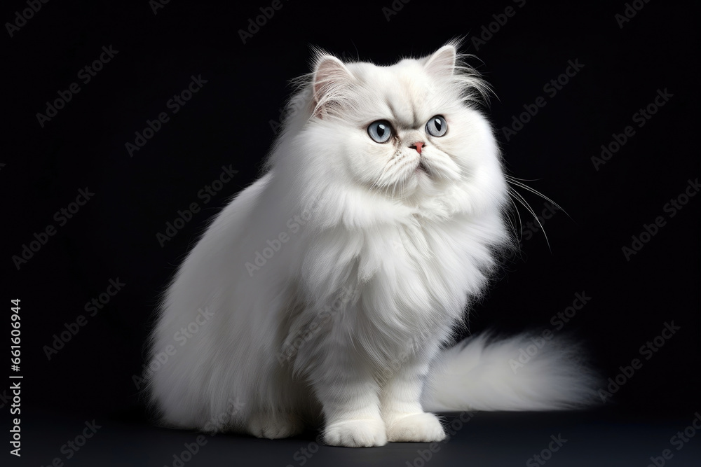 Elegant Persian Cat in Studio Portrait