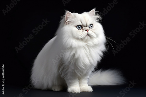 Elegant Persian Cat in Studio Portrait