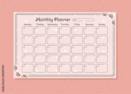 Printable Monthly planner templates to customize