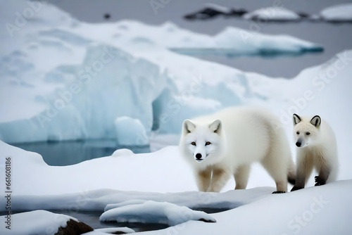 polar bear on the ice