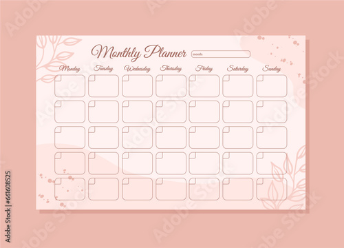 Printable Monthly planner templates to customize