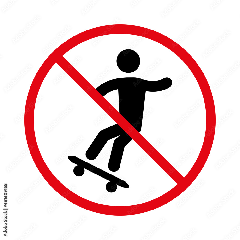 Prohibition of skateboarding. An icon prohibiting skateboarding in this area. EPS10 Prohibition of skateboarding. An icon prohibiting skateboarding in this area. EPS10