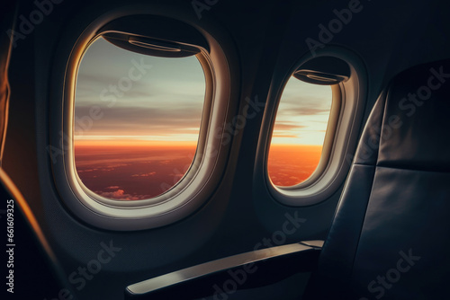 Flying High: Airplane Window Panorama