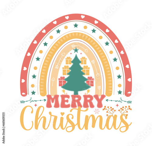 Merry Christmas Retro Christmas Santa Sleigh Sublimation