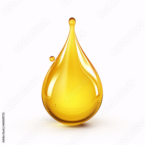 Cooking Oil, Honey drop with air bubbles isolated. Icon of drop of oil or honey