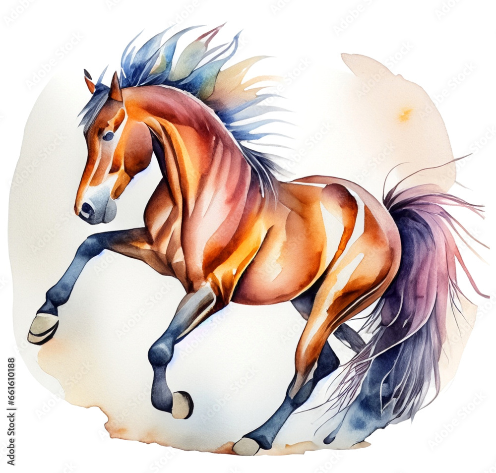 Namalowany koń ilustracja - obrazy, fototapety, plakaty 
