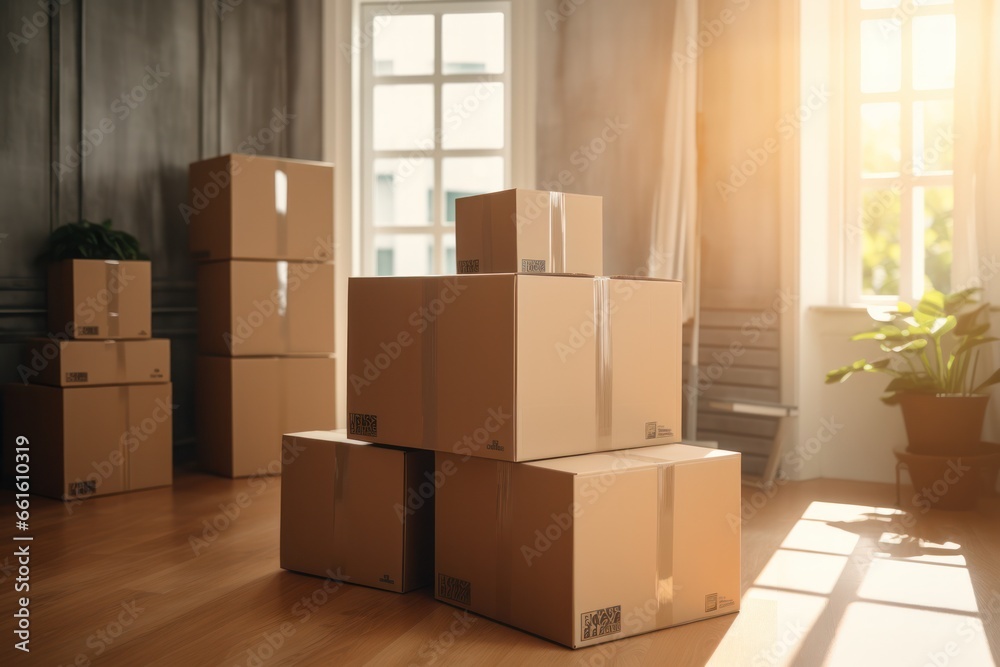 Onward bound: boxes and household goods prepped for a new destination Onward bound: boxes and household goods prepped for a new destination