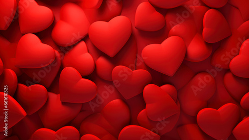 Valentine's day background with red hearts.