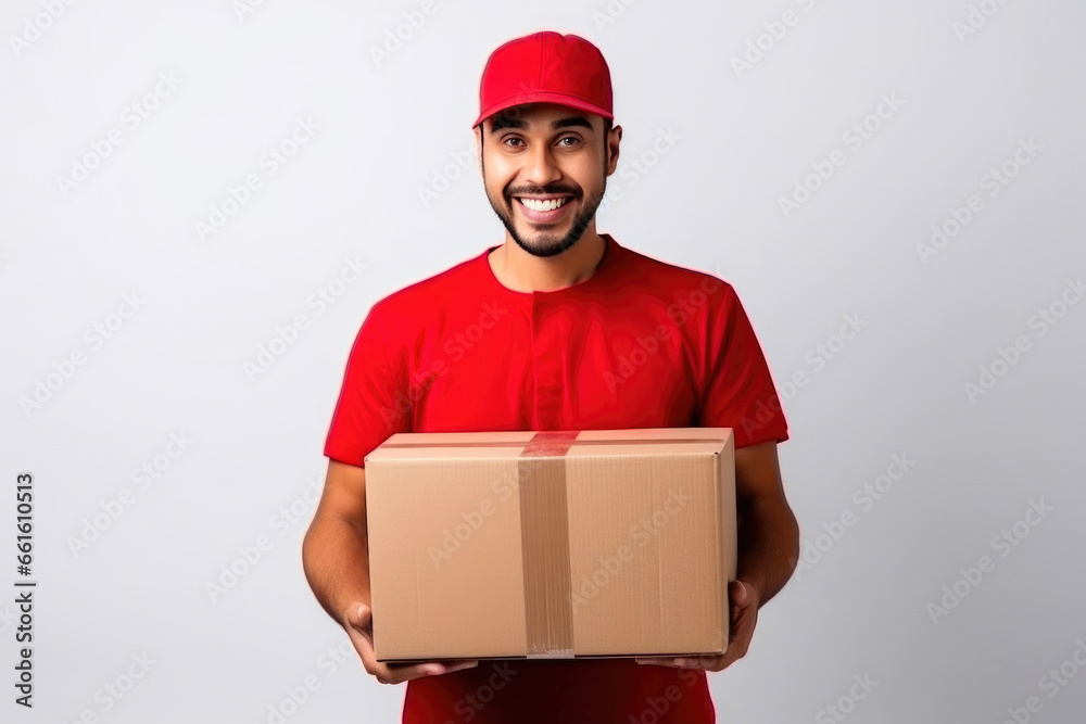 Package Delivery Expert with Red Shirt Package Delivery Expert with Red Shirt