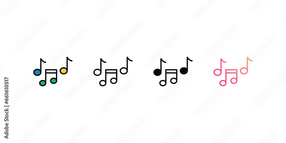 Music icons, color, line, glyph, gradient, Blue icon, Birthday party icon in five variations stock illustration. Music icons, color, line, glyph, gradient, Blue icon, Birthday party icon in five variations stock illustration.