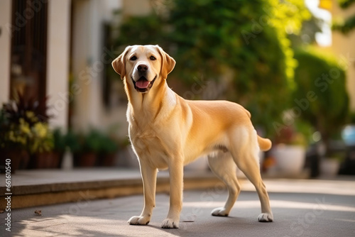 Happy Lab Pup Enjoying Sunny Summertime