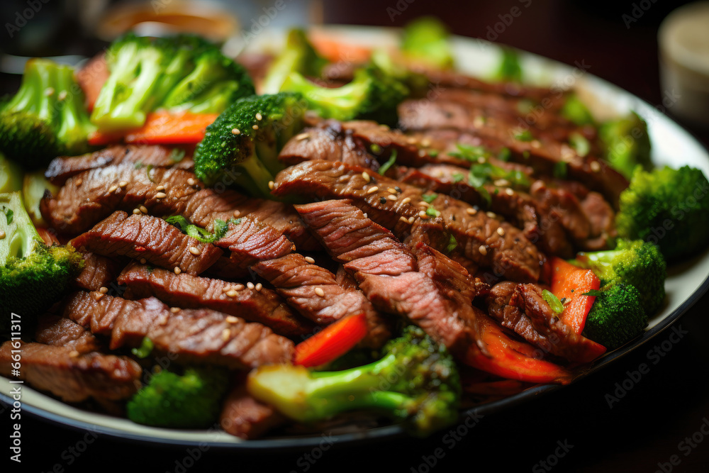 Asian-Inspired Beef and Sesame Broccoli