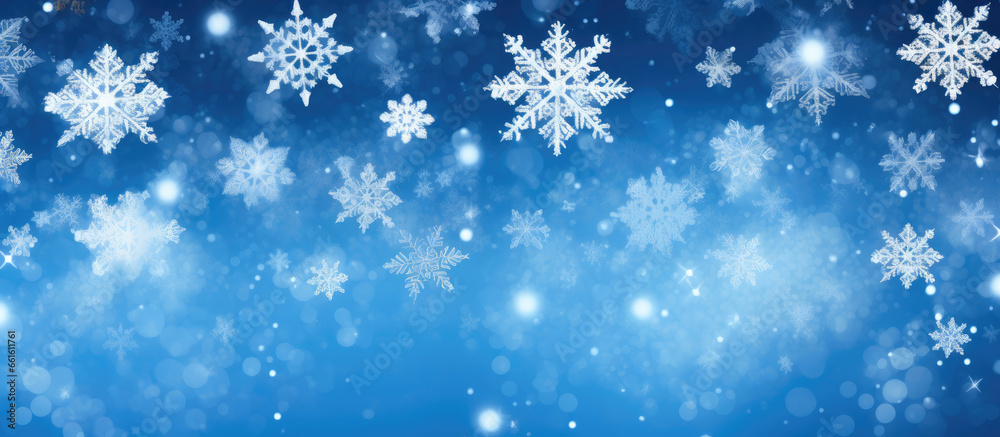 Elegant Snowflakes Drift in a Cold Winter Sky Elegant Snowflakes Drift in a Cold Winter Sky