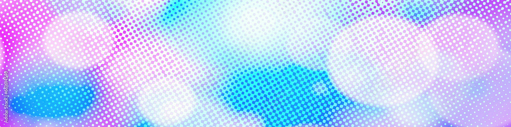 Blue, pink panorama bokeh background with copy space for text or image, Usable for banner, poster, Ad, events, party, sale, celebrations, and various design works