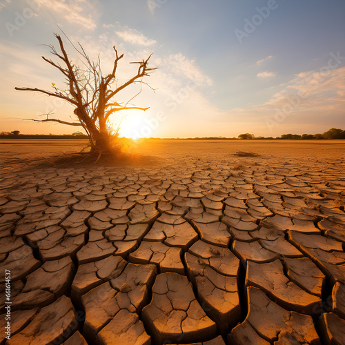 Drought soil on farmland ground