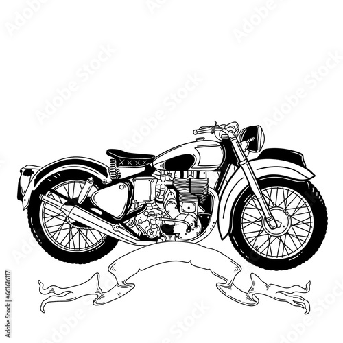 Old motorcycle illustration