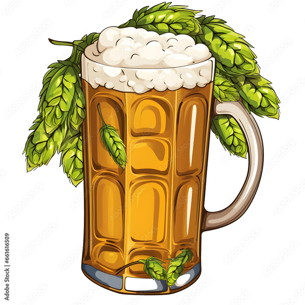 Φωτογραφία cartoon clipart of Beer, food clipart, transparent background, isolated on trans