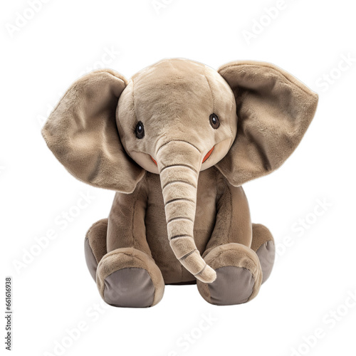 An adorable elephant plush toy on a clean white background