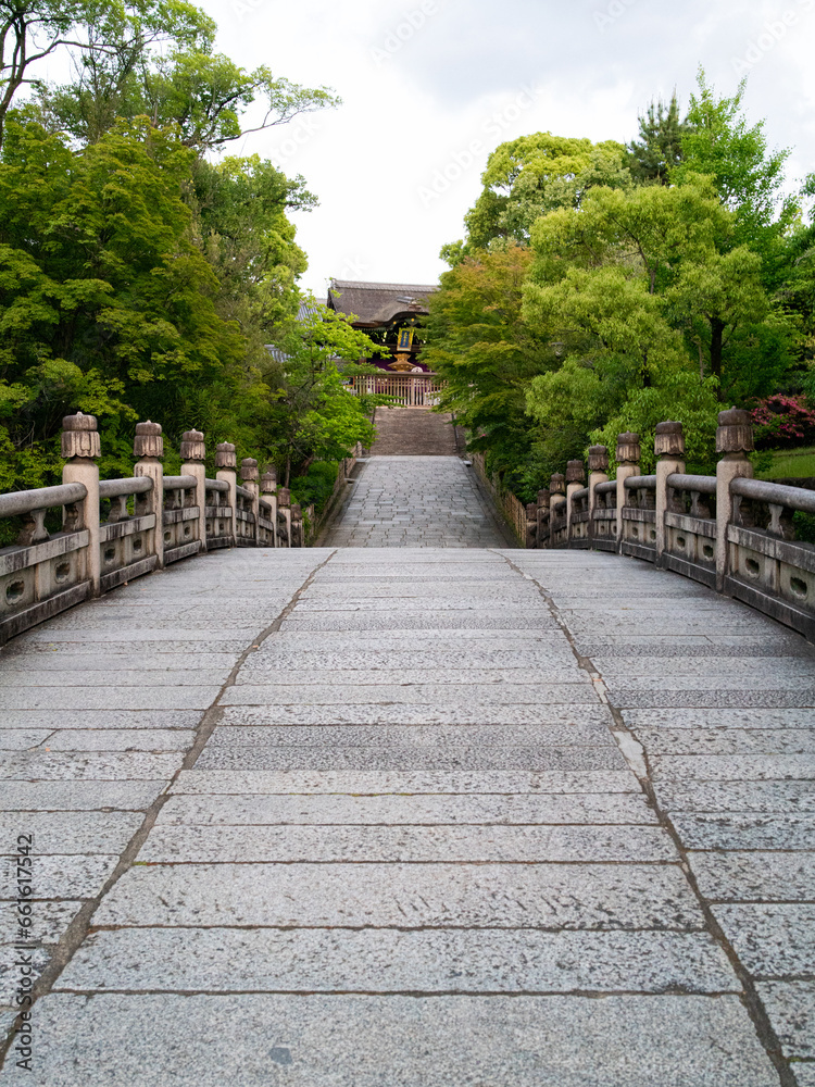 Pont ondulé menant au sanctuaire, Kyoto