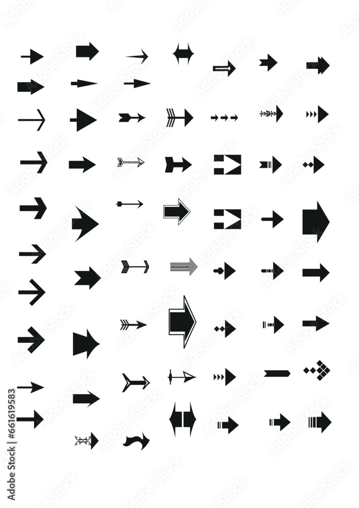 set of icons for web design arrow