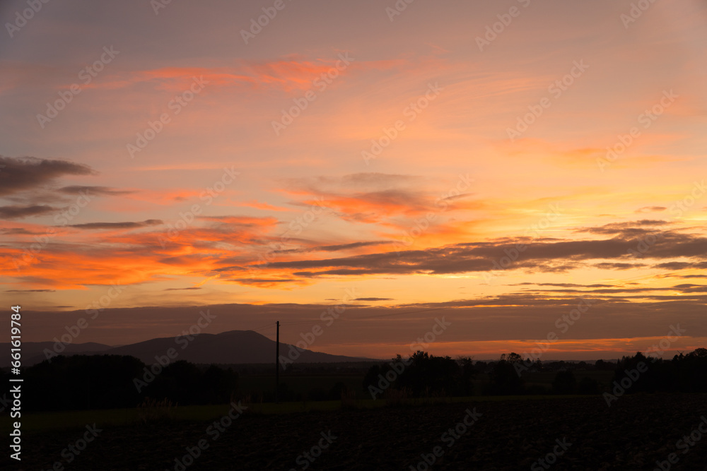 sunset over the countryside