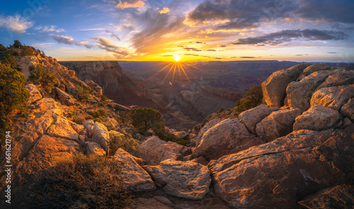 sunset at the lipan point in the grand canyon national park, arizona, usa