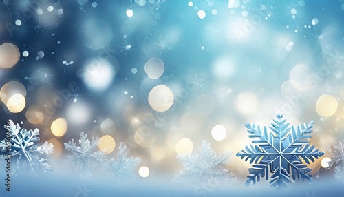 Winter year with snowflakes with place for text. Banner, screensaver and greeting card © Kseniia