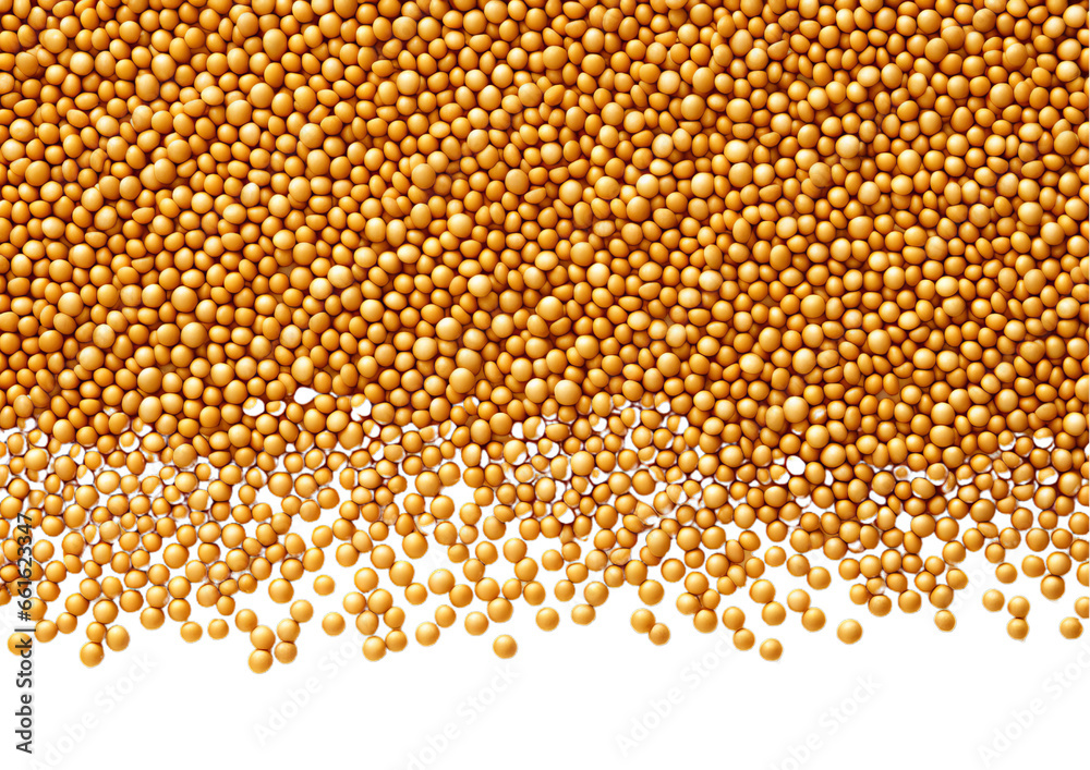 A heap of golden peas on a pristine white background