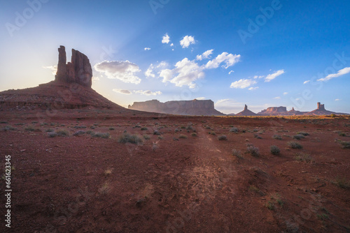 panorama of sunset over the monument valley, arizona, usa