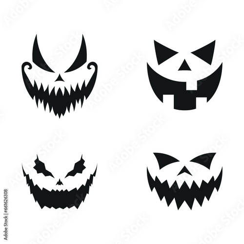 calabazas de halloween talladas caras siluetas